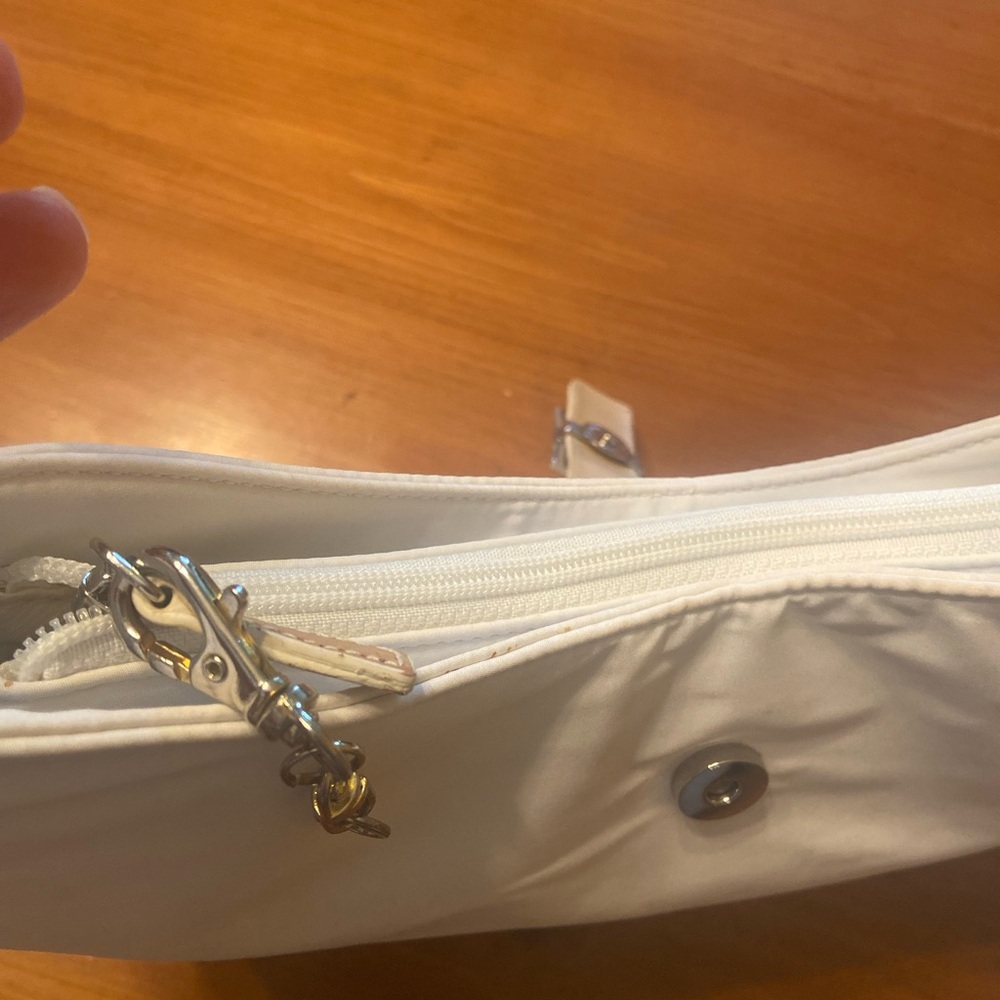 Lauren Ralph Lauren medium Nylon White w/ leather strap Shoulder Bag - Picture 7 of 12